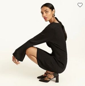 Ribbed Squareneck Sweater-dress